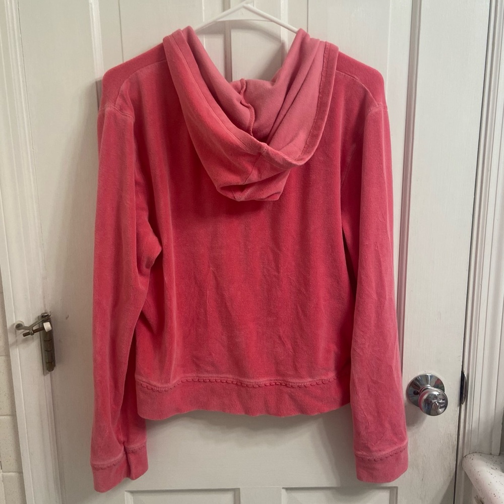 Vintage hot pink Lilly Pulitzer Terrycloth zip up jacket size XL white label - Picture 3 of 4